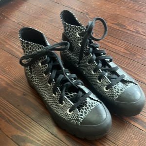 Converse leather animal print